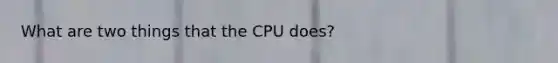 What are two things that the CPU does?