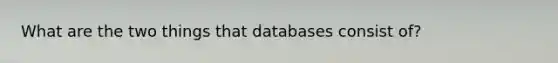 What are the two things that databases consist of?