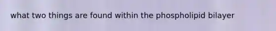 what two things are found within the phospholipid bilayer