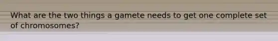 What are the two things a gamete needs to get one complete set of chromosomes?