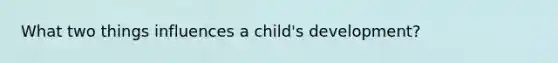 What two things influences a child's development?