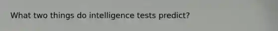 What two things do intelligence tests predict?