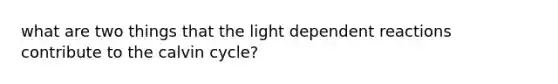 what are two things that the light dependent reactions contribute to the calvin cycle?