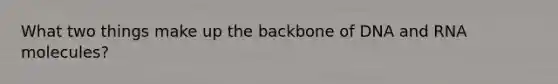 What two things make up the backbone of DNA and RNA molecules?