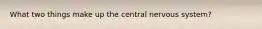 What two things make up the central nervous system?