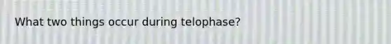 What two things occur during telophase?