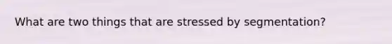 What are two things that are stressed by segmentation?