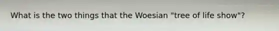 What is the two things that the Woesian "tree of life show"?