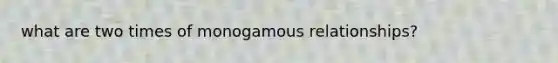 what are two times of monogamous relationships?