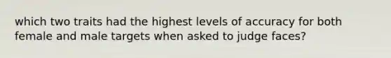 which two traits had the highest levels of accuracy for both female and male targets when asked to judge faces?