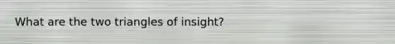 What are the two triangles of insight?