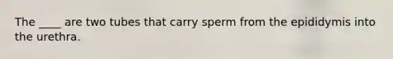 ​The ____ are two tubes that carry sperm from the epididymis into the urethra.