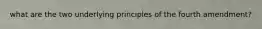 what are the two underlying principles of the fourth amendment?