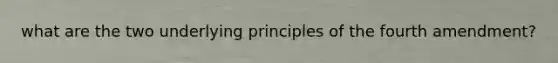 what are the two underlying principles of the fourth amendment?