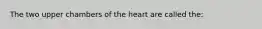 The two upper chambers of the heart are called the: