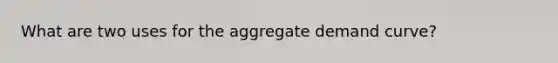What are two uses for the aggregate demand curve?