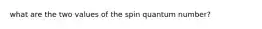 what are the two values of the spin quantum number?