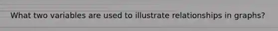 What two variables are used to illustrate relationships in graphs?