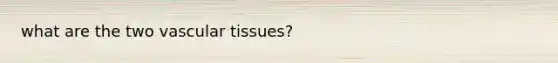 what are the two vascular tissues?