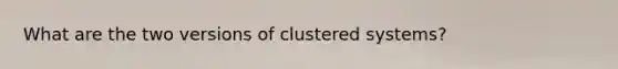 What are the two versions of clustered systems?