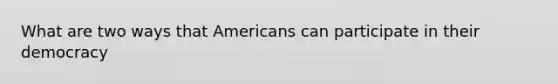 What are two ways that Americans can participate in their democracy