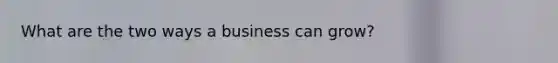 What are the two ways a business can grow?