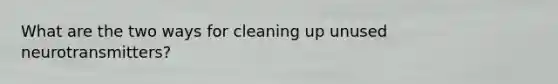 What are the two ways for cleaning up unused neurotransmitters?