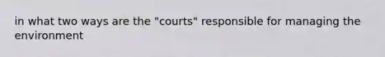 in what two ways are the "courts" responsible for managing the environment