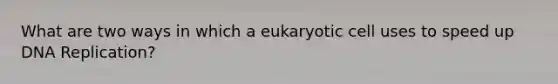 What are two ways in which a eukaryotic cell uses to speed up DNA Replication?