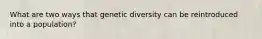 What are two ways that genetic diversity can be reintroduced into a population?