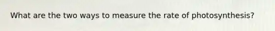 What are the two ways to measure the rate of photosynthesis?