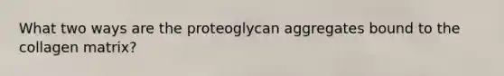 What two ways are the proteoglycan aggregates bound to the collagen matrix?