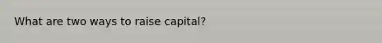 What are two ways to raise capital?