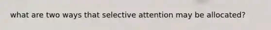 what are two ways that selective attention may be allocated?