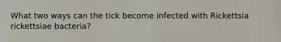 What two ways can the tick become infected with Rickettsia rickettsiae bacteria?