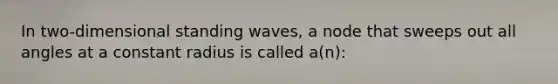 In two-dimensional standing waves, a node that sweeps out all angles at a constant radius is called a(n):