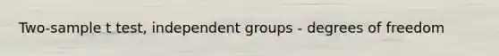 Two-sample t test, independent groups - degrees of freedom