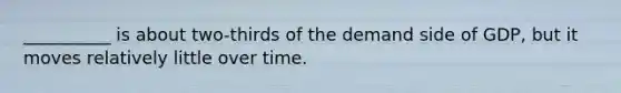 __________ is about two-thirds of the demand side of GDP, but it moves relatively little over time.