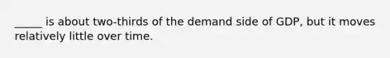 _____ is about two-thirds of the demand side of GDP, but it moves relatively little over time.