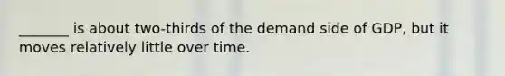 _______ is about two-thirds of the demand side of GDP, but it moves relatively little over time.