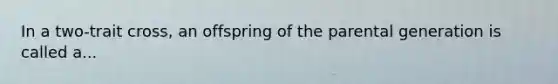 In a two-trait cross, an offspring of the parental generation is called a...