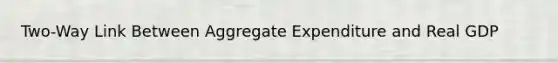 Two-Way Link Between Aggregate Expenditure and Real GDP