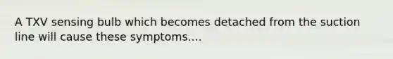 A TXV sensing bulb which becomes detached from the suction line will cause these symptoms....