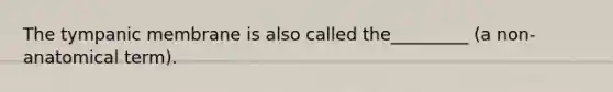 The tympanic membrane is also called the_________ (a non-anatomical term).