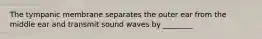 The tympanic membrane separates the outer ear from the middle ear and transmit sound waves by ________