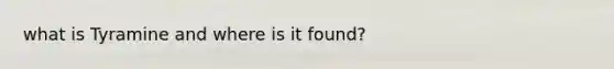 what is Tyramine and where is it found?