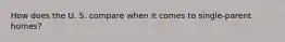 How does the U. S. compare when it comes to single-parent homes?
