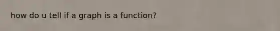 how do u tell if a graph is a function?