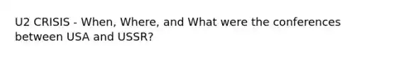 U2 CRISIS - When, Where, and What were the conferences between USA and USSR?