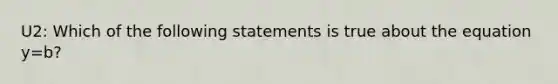 U2: Which of the following statements is true about the equation y=b​?